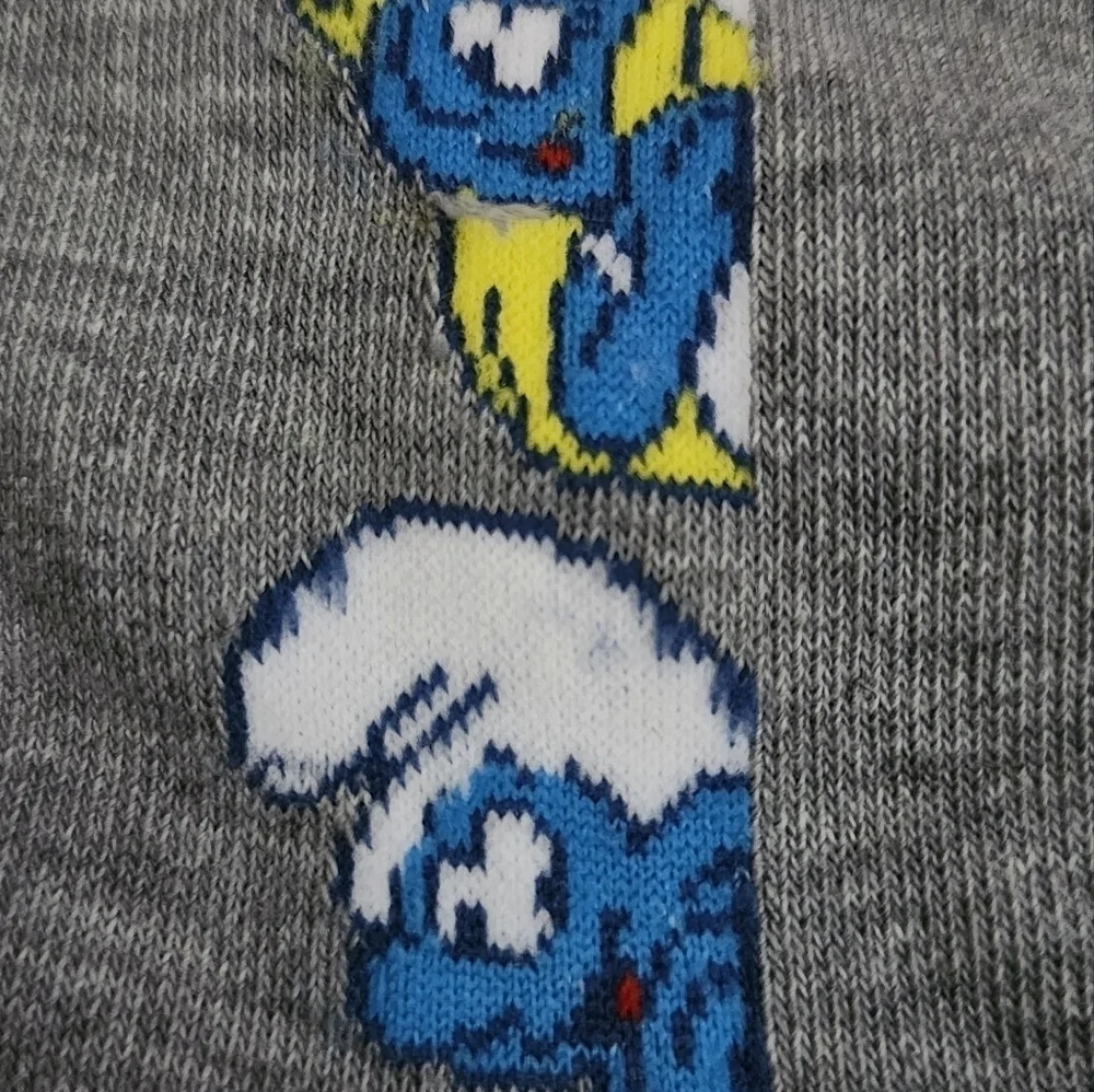 4/$25 Smurf Novelty Socks New Gray Red Smurf Characters Collectible Crew Socks